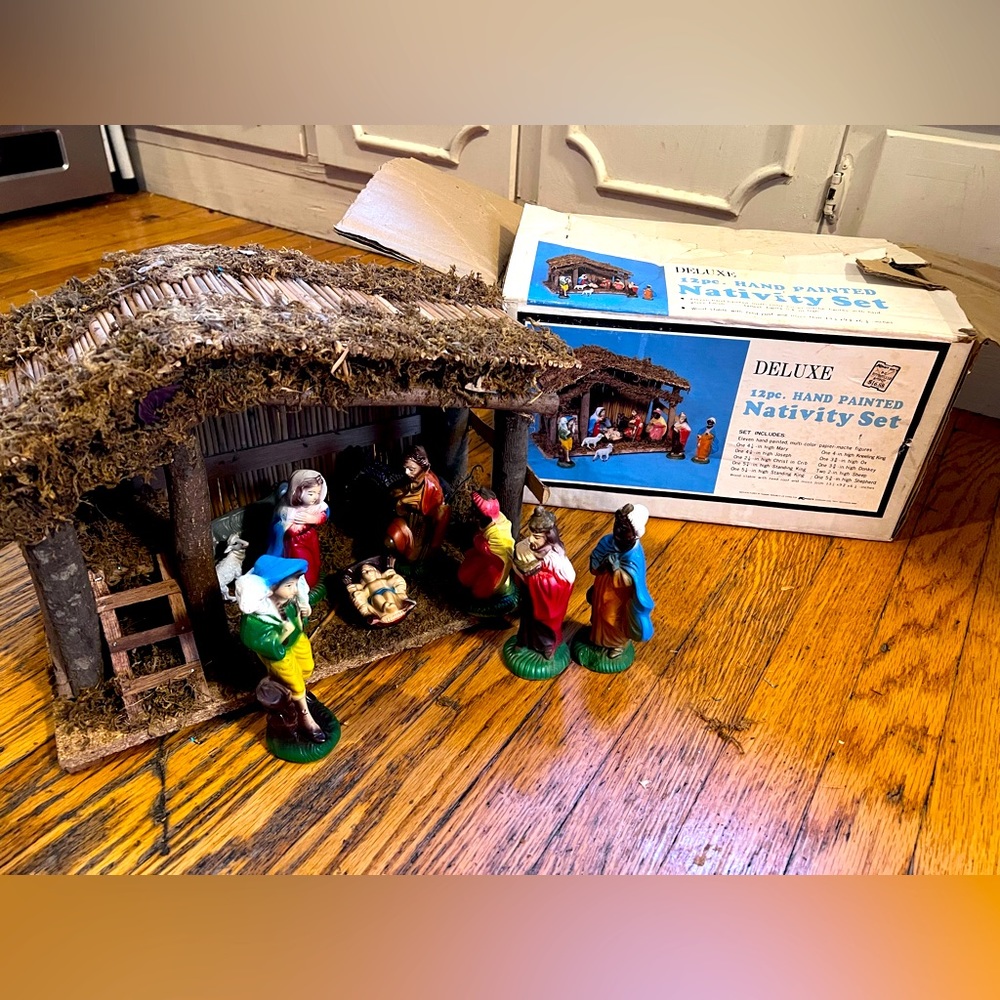 Vintage Trim A Home Nativity Set 1980’s 10 pcs.